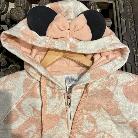 Disney Parks Minnie Mouse Hoodie with Ears and Bow Full ZipUp Side Pockets Small - Picture 2 of 12